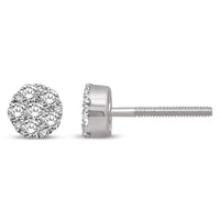 Thumbnail for 14K White Gold 2/5 Ct.Tw. Diamond Flower Stud Earrings