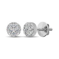 Thumbnail for 14K White Gold 3/4 Ct.Tw. Diamond Flower Stud Earrings