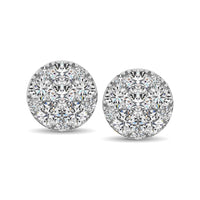 Thumbnail for 14K White Gold 3/4 Ct.Tw. Diamond Flower Stud Earrings