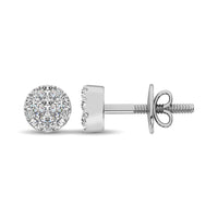 Thumbnail for 14K White Gold 3/8 Ct.Tw. Diamond Flower Stud Earrings