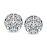 Thumbnail for 14K White Gold 3/8 Ct.Tw. Diamond Flower Stud Earrings