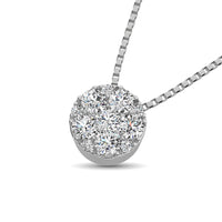 Thumbnail for 14K White Gold 1/3 Ct.Tw. Diamond Flower Pendant
