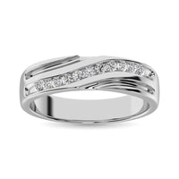 Thumbnail for Diamond 1/4 Ct.Tw. Mens Machine Band in 10K White Gold