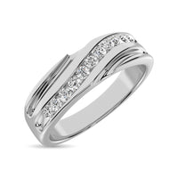 Thumbnail for Diamond 1/4 Ct.Tw. Mens Machine Band in 10K White Gold