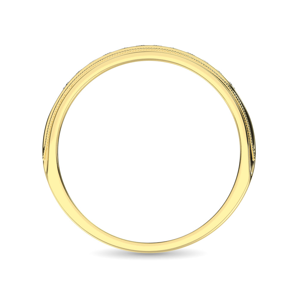 14K Yellow Gold 1/4 Ct.Tw. Diamond Mens Machine Band