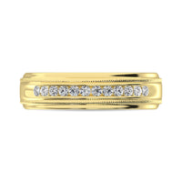 Thumbnail for 14K Yellow Gold 1 Ct.Tw. Diamond Mens Machine Band