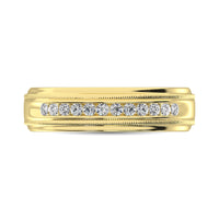 Thumbnail for 14K Yellow Gold Diamond 1/4 Ct.Tw. Men's Machine Band