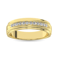 Thumbnail for 14K Yellow Gold Diamond 1/4 Ct.Tw. Men's Machine Band