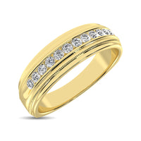 Thumbnail for 14K Yellow Gold Diamond 1/4 Ct.Tw. Men's Machine Band