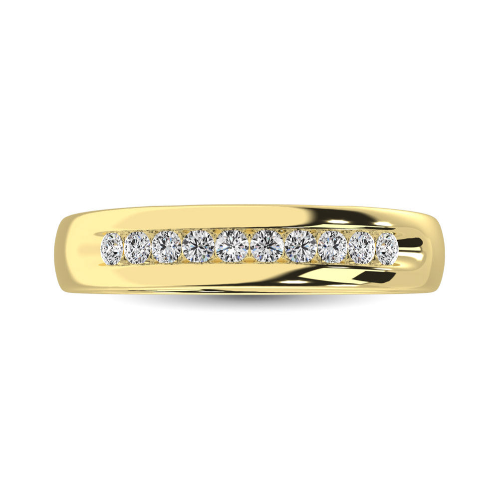 14K Yellow Gold Diamond 1/4 Ct.Tw. Men's Machine Band