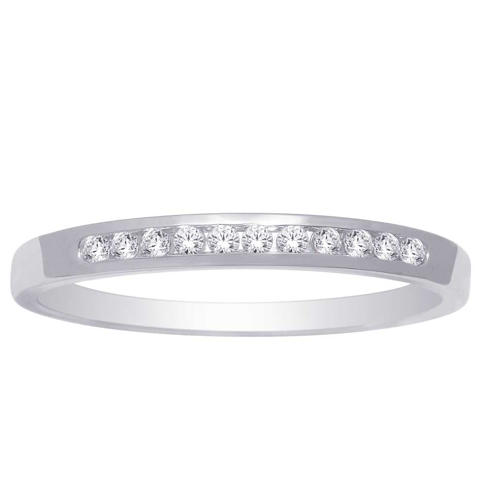 14K White Gold 1/2 Ct Diamond Ladies Machine Band