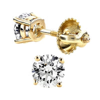 Thumbnail for LADIES SOLITAIRE STUD EARRING 1/6 CT ROUND DIAMOND 14K WHITE GOLD (EXCELLENT QUALITY)