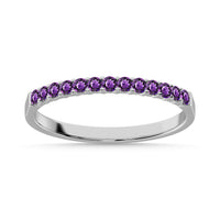 Thumbnail for 14K White Gold 1/4 Ctw Amethyst Machine Band