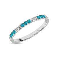 Thumbnail for Aqua Marine 1/4 Ct.Tw. Ladies Wedding Band in 10K White Gold