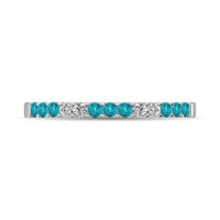 Thumbnail for 14K White Gold 1/4 Ct.Tw. Alternate Diamond And Aqua Marine Machine Band