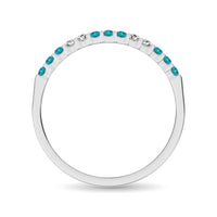Thumbnail for 14K White Gold 1/4 ct tw Alternate 9 Auqmarine and 4 Diamond Machine Band