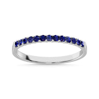 Thumbnail for Blue Sapphire 1/4 Ct.Tw. Ladies Wedding Band in 10K White Gold