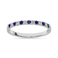 Thumbnail for 14K White Gold 1/4 Ctw Alternate Blue Sapphire & Diamond Machine Band