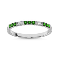 Thumbnail for 14K White Gold 1/5 Ctw Tsavorite & Diamond Machine Band