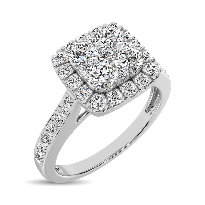 14K White Gold 9/10 Ct.Tw Diamond Engagement Ring