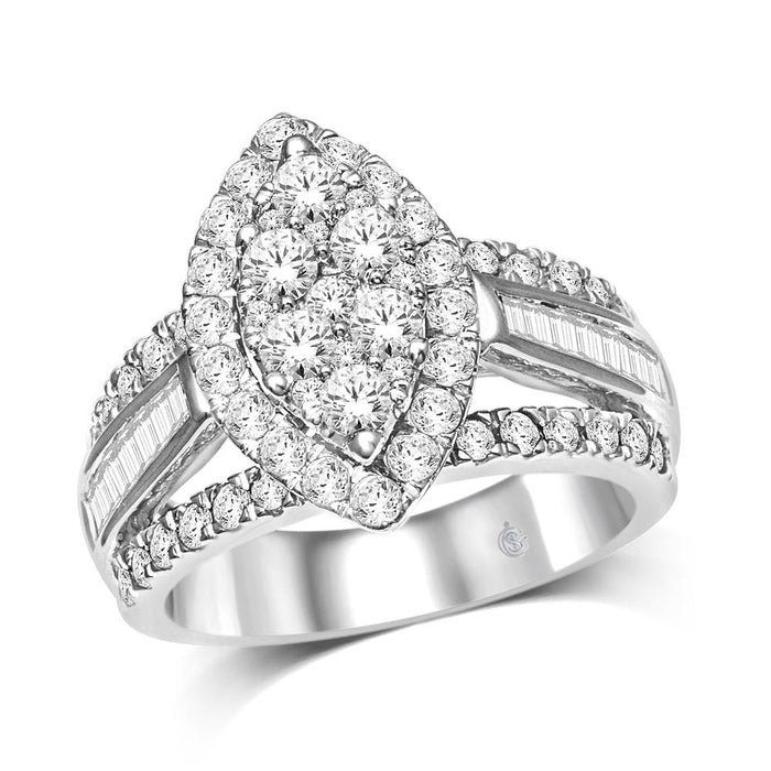 14K White Gold 2 Ct.Tw. Diamond Engagement Ring