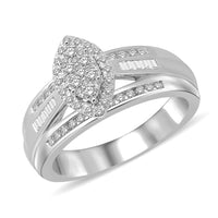 Thumbnail for Marquise Shape 1/2 Ctw Diamond Engagement Ring in Sterling Silver