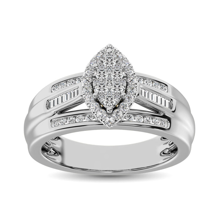 14K White Gold 1/2 Ct.Tw. Diamond Engagement Ring