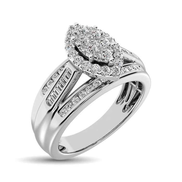 14K White Gold 1/2 Ct.Tw. Diamond Engagement Ring