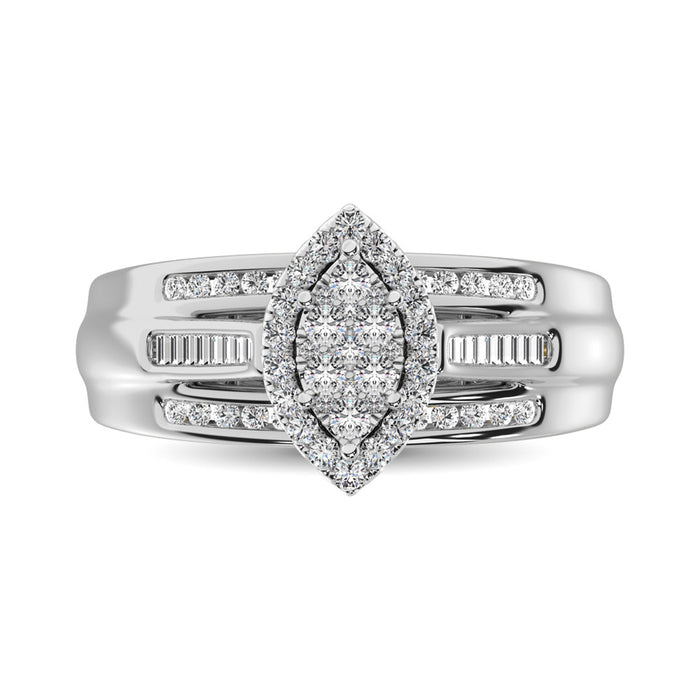 14K White Gold 1/2 Ct.Tw. Diamond Engagement Ring