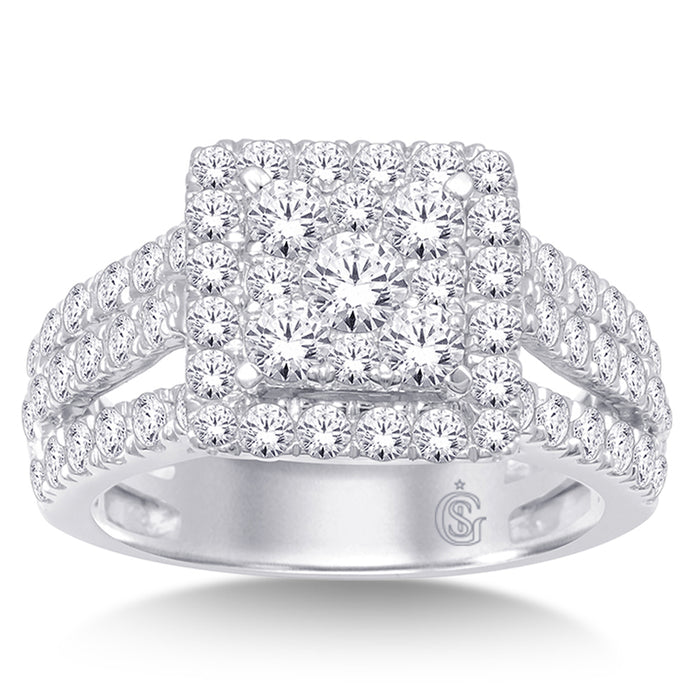 14K White  Gold 2 Ct.Tw. Diamond Engagement Ring