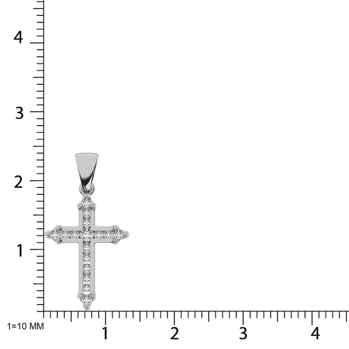 10K White Gold 1/5 Ct.Tw. Diamond Cross Pendant