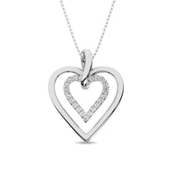 Thumbnail for Diamond 1/10 Ct.Tw. Heart Pendant in 10K White Gold