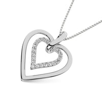 Thumbnail for Diamond 1/10 Ct.Tw. Heart Pendant in 10K White Gold