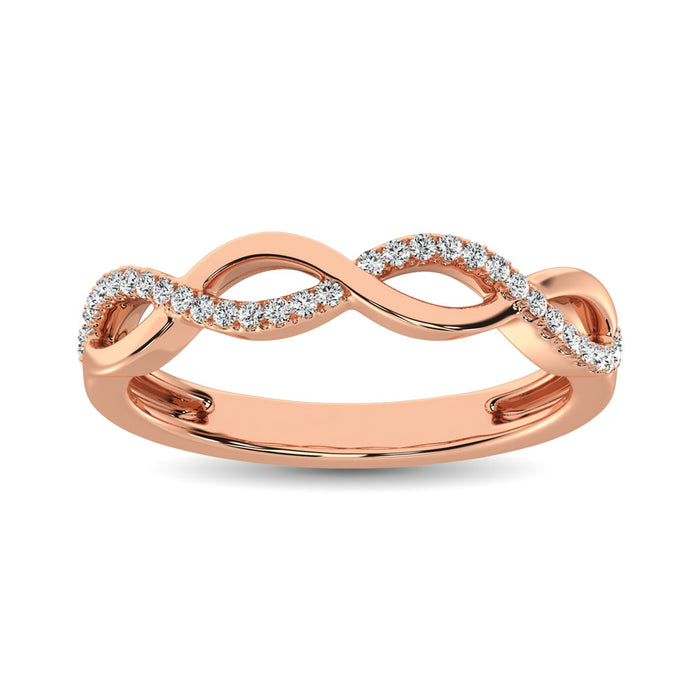 10K Rose Gold 1/10 Ctw Diamond Promise Ring