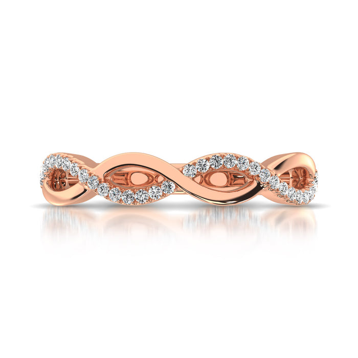 10K Rose Gold 1/10 Ctw Diamond Promise Ring