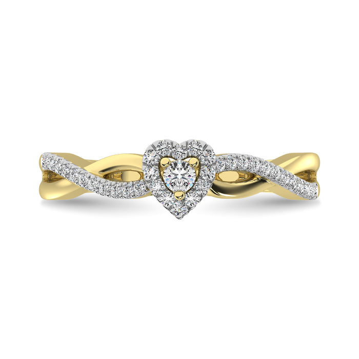 Diamond 1/5 Ct.Tw. Promise Ring in 10K Yellow Gold