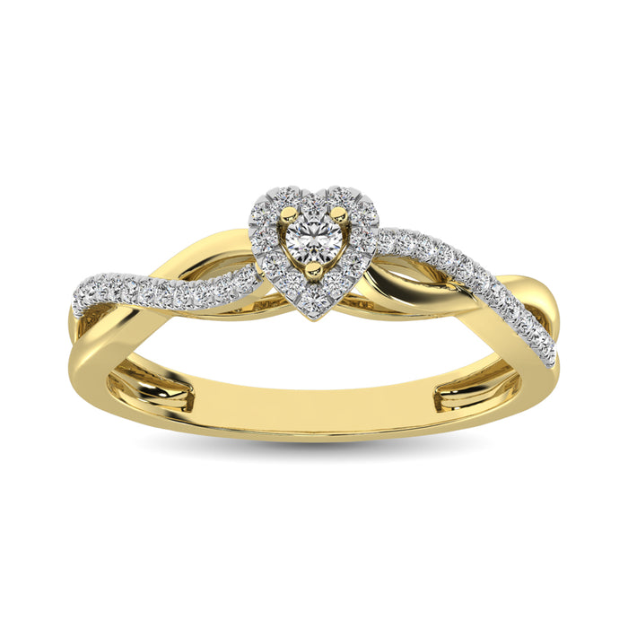 Diamond 1/5 Ct.Tw. Promise Ring in 10K Yellow Gold