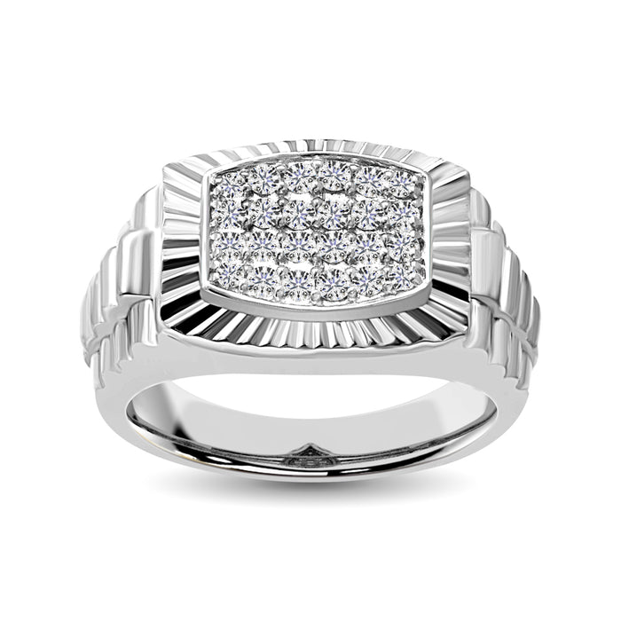 10K White Gold 1/2 Ct.Tw. Diamond Mens Fashion Ring