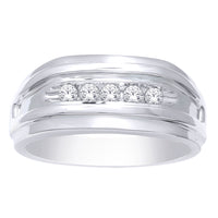 Thumbnail for 10K White Gold 1/4 Ct.Tw. Diamond Mens Band