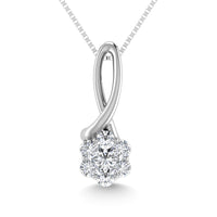 Thumbnail for Diamond 1/6 Ct.Tw. Cluster Pendant in 10K White Gold