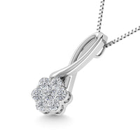 Thumbnail for Diamond 1/6 Ct.Tw. Cluster Pendant in 10K White Gold
