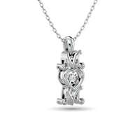 Thumbnail for Diamond Shimmering MOM Pendant 1/50 ct tw in Sterling Silver