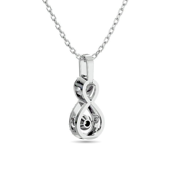 Diamond Shimmering Infinity Pendant 1/50 ct tw in Sterling Silver