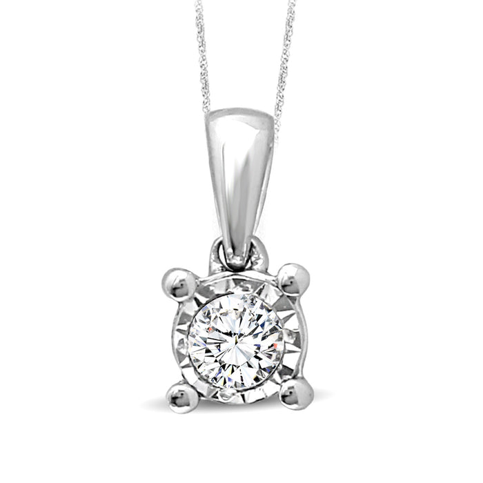 10K White Gold 1/20 Ct.Tw.Diamond Solitaire Pendant