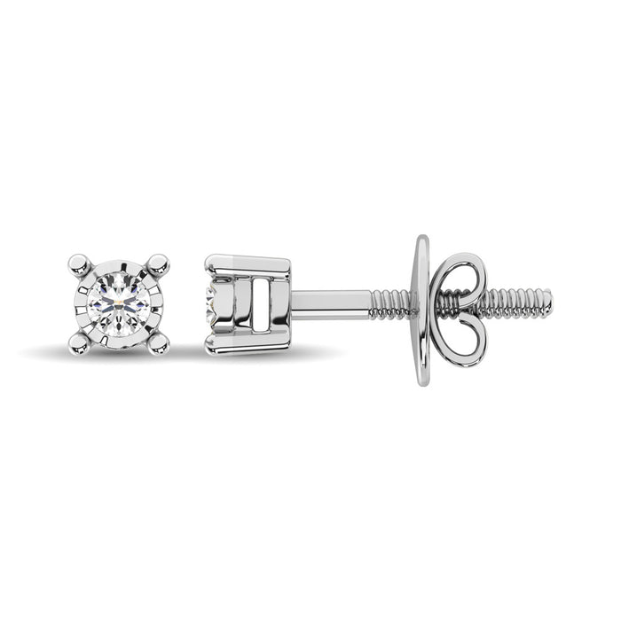 10K White Gold 1/3 Ct.Tw.Diamond Stud Earrings