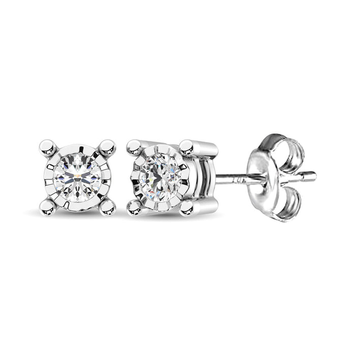 10K White Gold 1/3 Ct.Tw.Diamond Stud Earrings