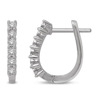 Thumbnail for 14K White Gold 1/2 Ct.Tw.Diamond Hoop Earrings