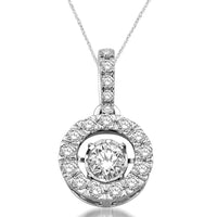 Thumbnail for 14K White Gold 1 2/5 Ct.Tw.Moving Diamond Fashion Pendant