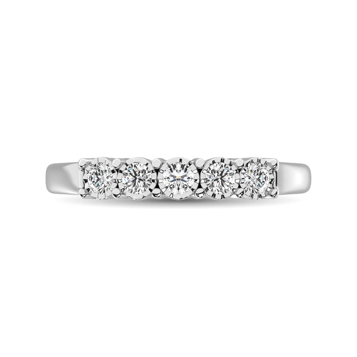 Diamond 1/4 Ct.Tw. 5 Stone Band in 10K White Gold