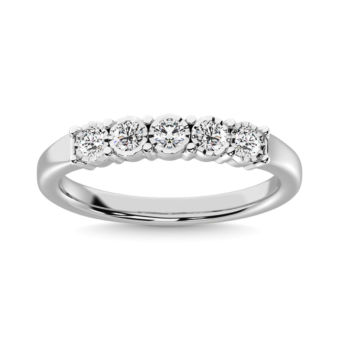 Diamond Illusion Band 1/6 ct tw Round-cut in 10K White Gold